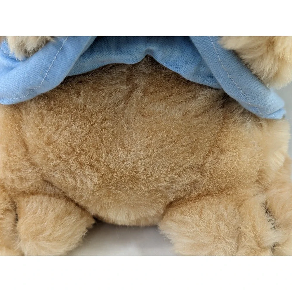Applause Prayer Bear Plush‎ 11 Inch Blue Shirt 1984 Stuffed Animal Toy